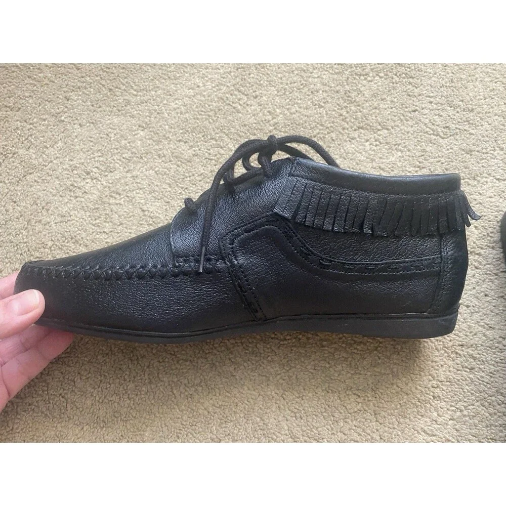 Vintage Hunters Run Black Leather Lace-Up Chukka Ankle Boots Size 11 WW